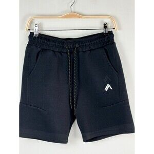 Alphalete Elmts Athletic Shorts Small Black Drawstring Zip Pocket Gym